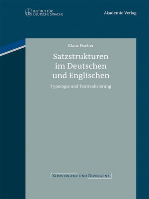 cover image of Satzstrukturen im Deutschen und Englischen